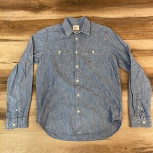 Gap Mens Chambray Shirt Small Button Down Long Sleeve Standard Fit Cotton